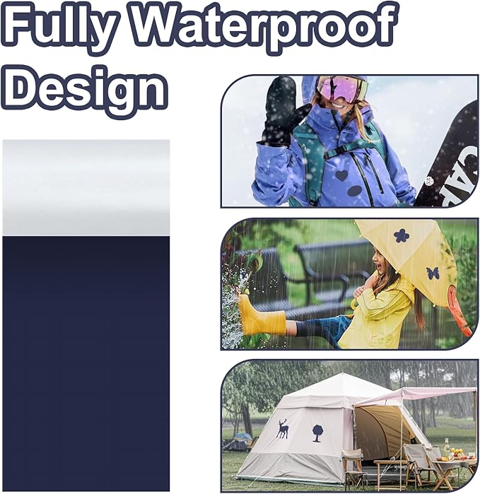 Waterproof Fabric Repair Tape Tent Repair Kit - Outdoor Gear Tenacious Fix Tape Self Adhesive Nylon Patches for Clothes, Tent, Down Jacket, Backpack (78.8 x 3 Inches, Navy