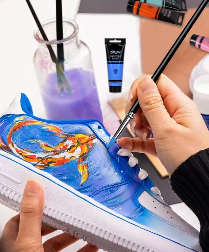 Colorful Acrylic Leather Paint for Shoe Painting- 36 Colors Leather Paint for Bag & Wallet Decor, Leather Jacket Care, Crafts DIY & Customizing Leather Projects