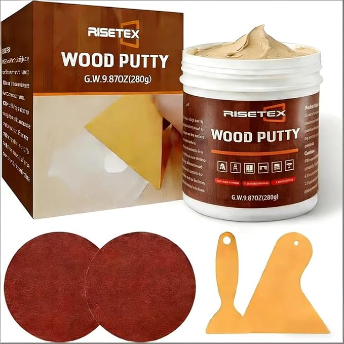 Fix Cracks & Chips Instantly - Wood Filler Putty for Indoor/Outdoor Use | 9.87 oz, Water Resistant, Stainable & Paintable, Natural, Easy to Sand