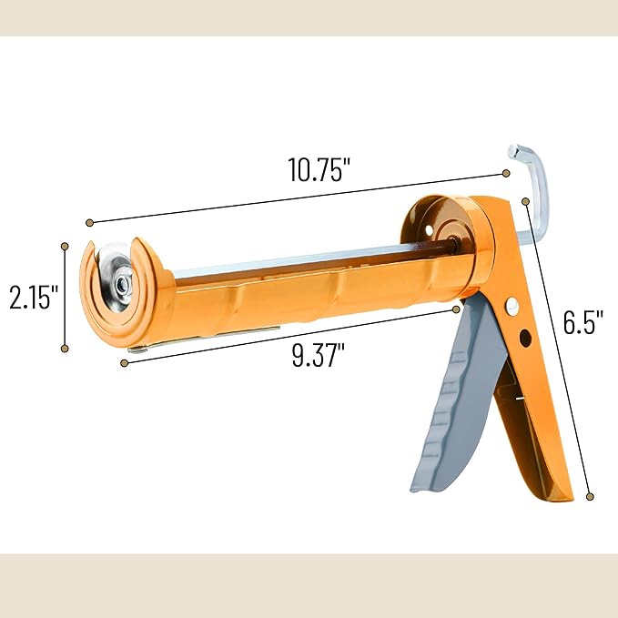 Bates- Caulking Silicone Gun, 10:1 Thrust Ratio, Hand Caulking Guns, No Drip
