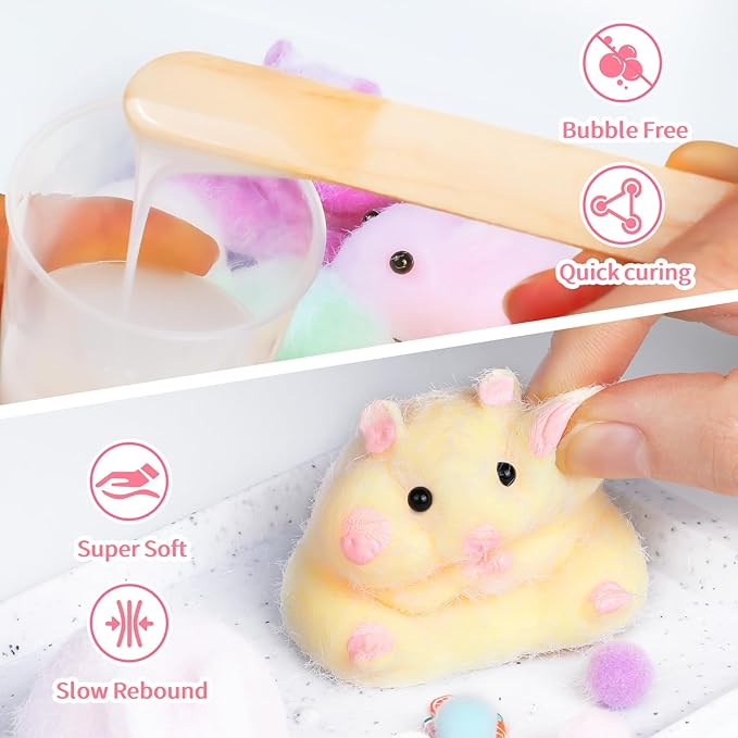 TECMIYO Taba Squishy Making Kit - DIY Squishy Maker with 1:1 AB Liquid Silicone for Super Soft Squishies - Arts & Crafts Kit for Beginners - Birthday Crafts Gifts
