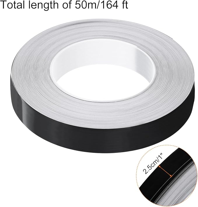 HARFINGTON 2Pcs Floor Tiles Black Foil Lines Metallic Mirror Tape 0.98" x164 Ft Self Adhesive Decor Floor Wall Seam Sticker Waterproof Gap Sealing Tape for Kitchen Bathroom Cabinet
