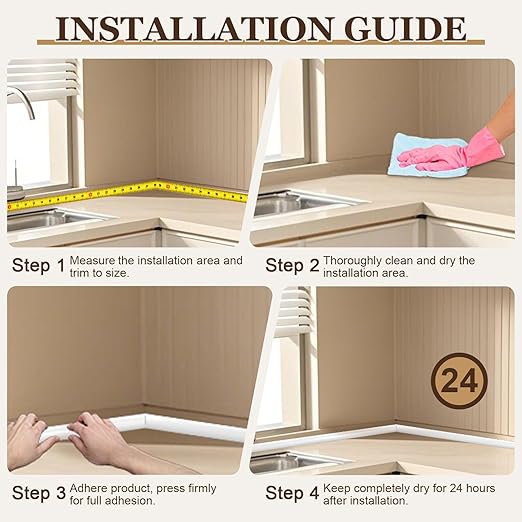 Flexible Quarter Round Molding (40 Ft / 480 Inch) - Waterproof Self-Adhesive Silicone Trim for Floor Gaps & Bathtubs, Easy No-Tool Installation, Paint-Free Gap Cover
