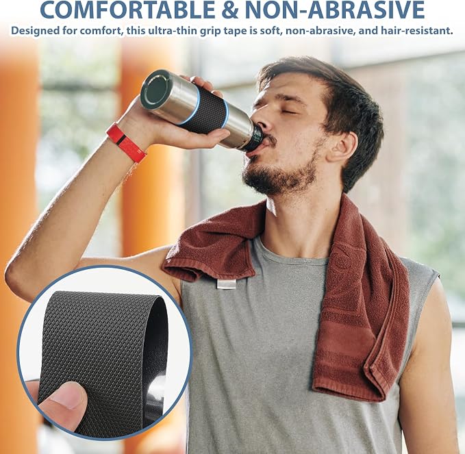 2 Inch x 26 FT Rubber Grip Tape, Black Ultra-Thin Strong Adhesive Anti-Slip for Handles, Home Use, Waterproof Wear-Resistant Heat Resistant Grip Tape, Comfortable in Hands