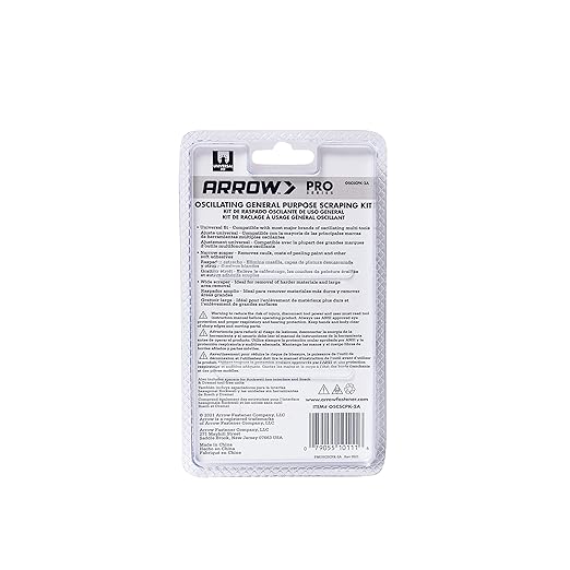 Arrow OSCSCPK-2A General Purpose Scraping Blade Kit for Oscillating Multitools, Includes 2 Scrapers for Removal of Paint, Caulk, Adhesives, and Sealants