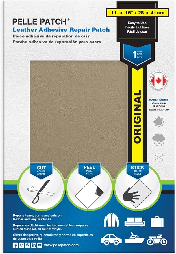 Beige Leather Repair Kit - 25 Colors Available - Original 11x16 - Beige