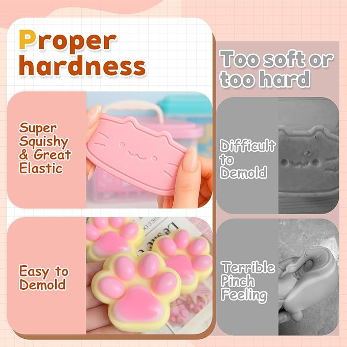 Liquid Silicone Squishy Making Kit 1:1 AB Ratio Mixed 16OZ Super Soft Silicone Rubber for Squishy Maker, Perfect DIY Stress Relief Gift Making Kit for Squishy
