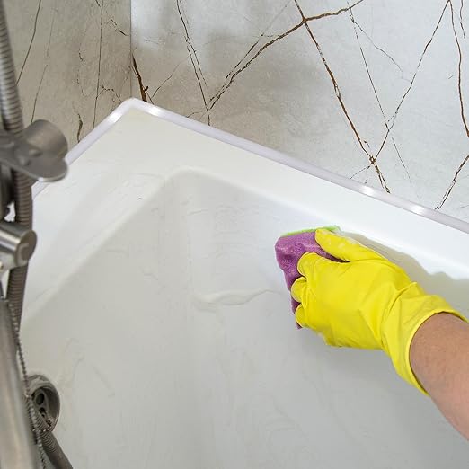 Caulk Tape 0.3" x 40' - White Waterproof Caulking Strip Peel and Stick Tape Roll for Shower Bathtub Bathroom Toilet