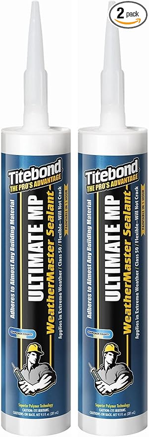 Titebond WeatherMaster Ultimate MP All-Weather Hybrid Sealant 71131-9.5 Oz. Cartridge - Gray (Pack of 2)