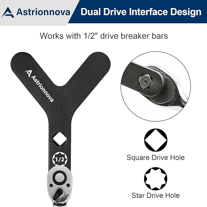 Lower Control Arm Prying Tool – Suspension Bushing Removal Tool Compatible with 1/2” Drive Breaker Bar – Ball Joint Separator for FWD and Import Cars