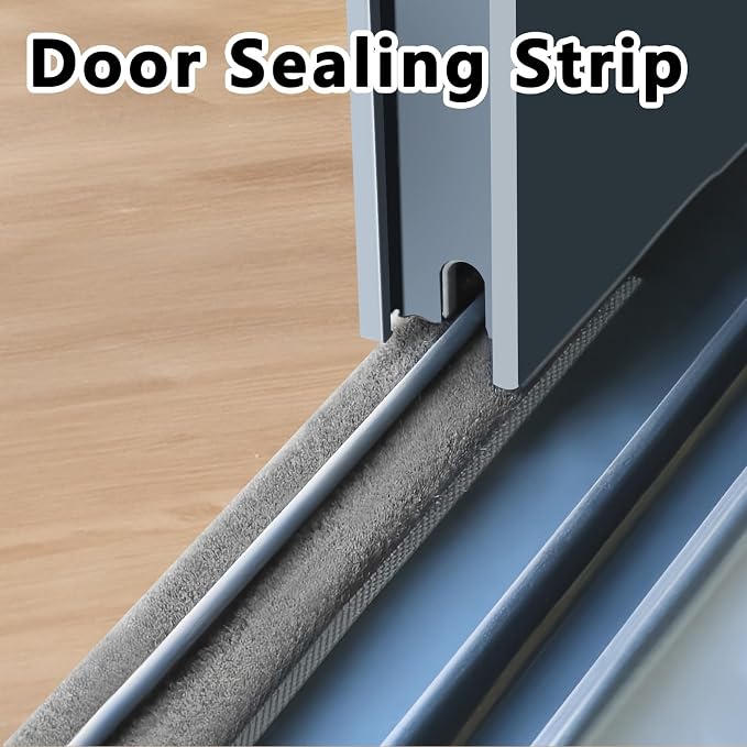 Door Gap Sliding Window High Viscosity Sealing Strip (0.4"x0.4"x32.8FT), Shock Absorbing Buffer Sound and Noise Reduction, Weatherproof Sealing Strip (Grey)