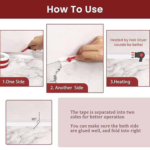 SNAIL GARDEN 2 Rolls Bath Sealant Strip with 2Pcs Cleaning Caulking Scrapers, Acrylic Adhesive Caulk Strip with 2-Strips Tapes, Sealant Tape with 2Pcs Caulking Tools for Kitchen,Toilet,Wall Corner