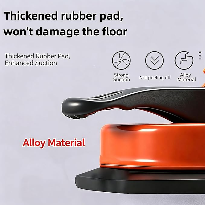 Heavy Duty Floor Gap Fixer Tool, Iron Construction with Enhanced Suction Cup & 5 Sticky Pads+Rubber Mallet, 45° Striking Surface, Perfect for Laminate & Solid Wood Floor Gap Repair