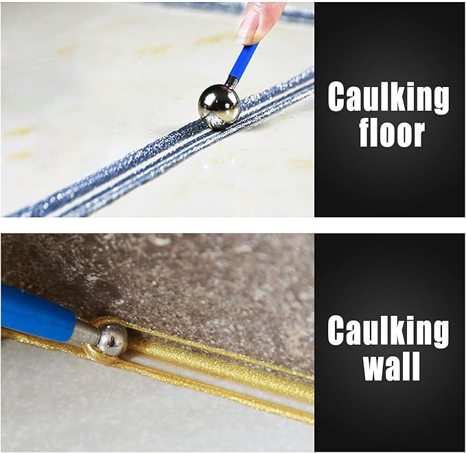 4 Pcs Metal Ball Tile Caulk Finishing Tools Tile Floor Joint Repair Kit Concrete Countertop Caulking Tool Tile Grout Coating Pressing Tools DIY Sculpture Modeling Tools Cake Decoration Tools