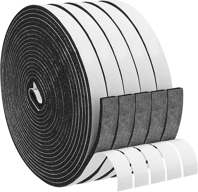 DGSL Foam Insulation Tape, 1/2In x 1/8In x164Ft Weather Stripping Door Seal Strip for Doors and Windows,Sliding Door,Sound Proof Soundproofing Door Seal,Weatherstrip,Air Conditioning Seal Strip