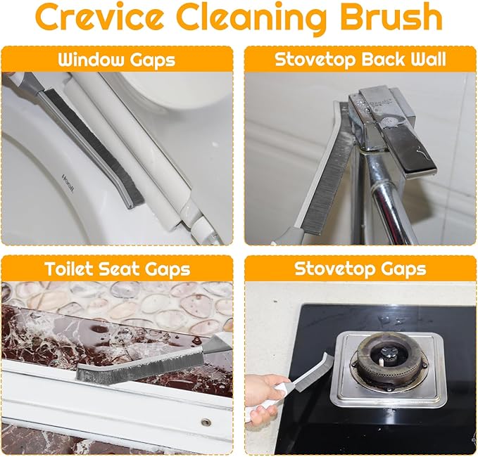 SUOXU Cleaning Brush Grout Scrub Brush,Home Kitchen Bathroom Window Gap Cleaning Tools,4 pcs Hard Bristle Scrubbing Brush,Kitchen Bathroom Tile Toilet Home Essentials Cleaner Household Use