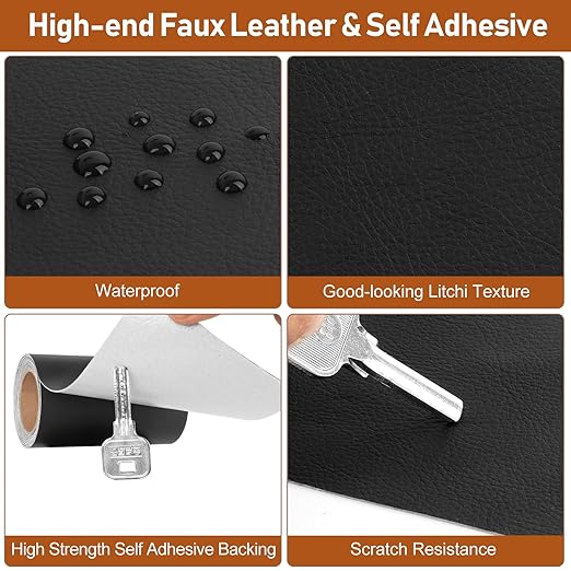 Vinyl Repair Kit, Leather Repair Kit 4 x 70 inches Leather Repair Patch for Furniture, Leather Couch Patch for Sofas, Furniture, Car Seats, Office Chairs, Interior - Dark Brown #2