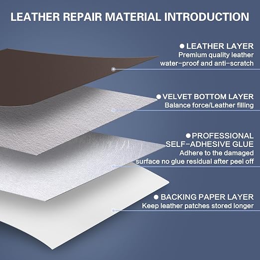 Self Adhesive Leather Repair Patch Kit, 31.4 in x 16 in Large Vinyl Leather Repair Tape for Furniture, Car Seat, Couch, Sofa, Chair Smooth DarkCoffee