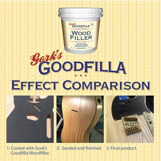 Goodfilla White Oak, 1 Gallon (13.5lbs), Wood and Grain Filler, Stainable, Tintable, Sandable, Sandable, Zero Waste, Non-Toxic, USA Made