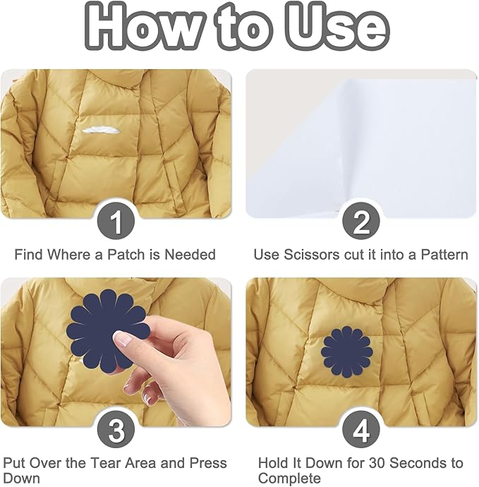 Waterproof Fabric Repair Tape Tent Repair Kit - Outdoor Gear Tenacious Fix Tape Self Adhesive Nylon Patches for Clothes, Tent, Down Jacket, Backpack (78.8 x 3 Inches, White