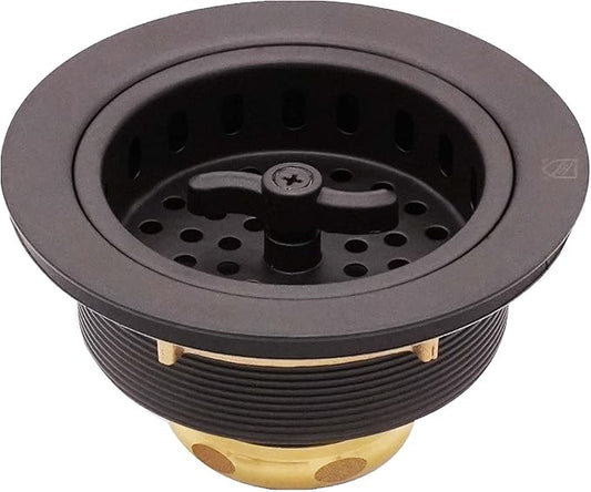 Westbrass A213-12 3-1/2" Wing Nut Twist Style Large Kitchen Sink Basket Strainer, Oil Rubbed Bronze