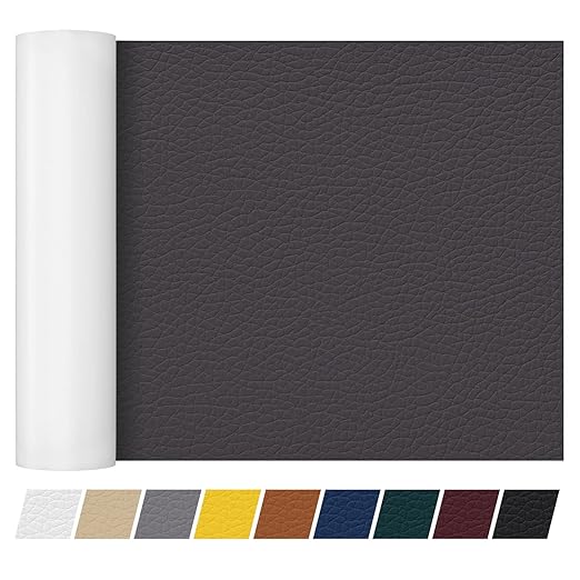 Leather Repair Patch Tape 16×55 inch Furniture Leather Strong Self Adhesive Tape for Sofas Couch Car Seats Cabinets Bags Anti Scratch Patches First Aid Patch Fixing Leather Dark Grey
