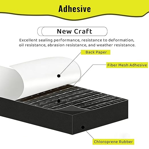 High Density Foam Tape - 1/2'' x 1/16'' x 26Ft Weatherproof Adhesive Prevent Condensation Heat Resistant Flame Retardant Weather Stripping Easy to Cut & Install & Remove for Car Doors Pipes Windows
