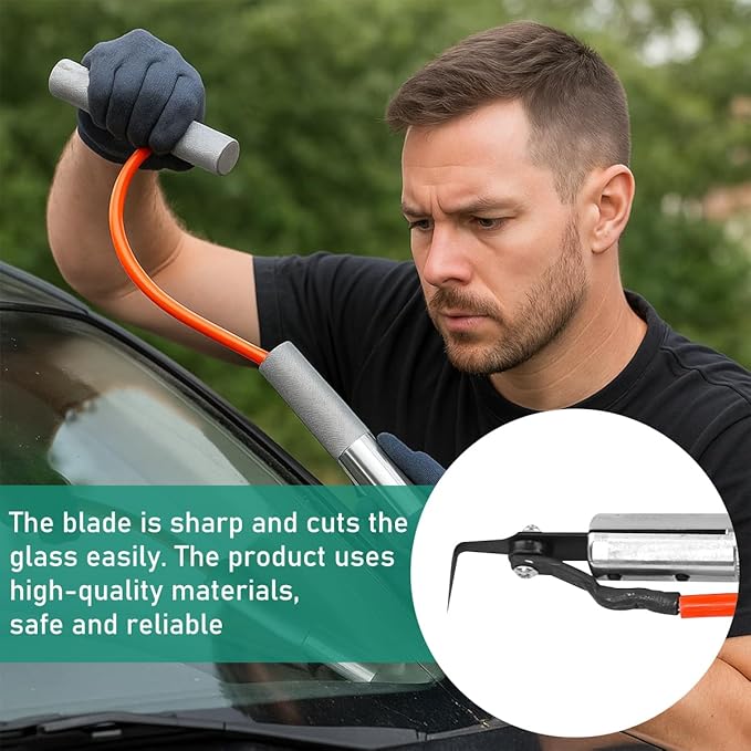Car Windshield Removal Tool, Vehicle Windscreen Glass Scraper Knife, Automotive Window Repair Cutter Remover Blade Replacement Accessories, Universal for SUV, Sedan, Truck