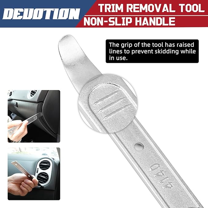 4140 Pry Tool, Pry Bar Trim Removal Tool, Pry Tool, Pocket Pry Bar, Car Trim Removal Tool Kit, Trim Removal Tool Kit, Panel Removal Interior Trim Removal Kit, Automotive Tools(2 pcs)