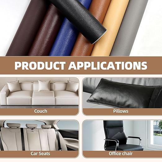 Black Leather Repair Tape, 3.15" x 59" Heavy Duty Vinyl Repair Patch, Waterproof Self Adhesive Leather Repair Kit for Fixing Holes & Scratches on Couch, Car Seat, Furniture