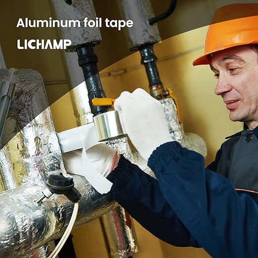Lichamp HVAC Aluminum Foil Tape, Metal Insulation Tape for Ductwork, AC Air Conditioner Sealing, 2 inch x 70 Yards (210 feet), A201SL
