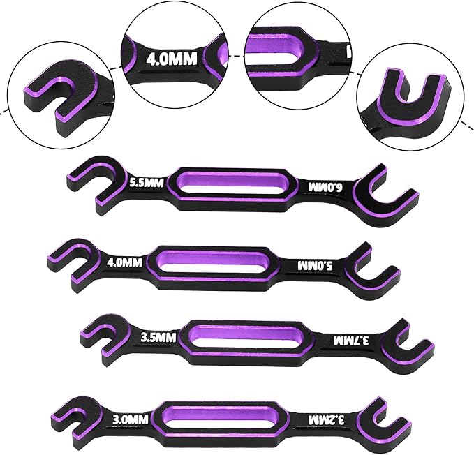 Multifunction RC Shock Absorber Plier with 4PCS Wrench 3.0/3.2/3.5/3.7/4.0/5.0/5.5/6.0mm Turnbuckle Nut Ball Joint Remover for RC Car Boat Model Repair Tool Kit