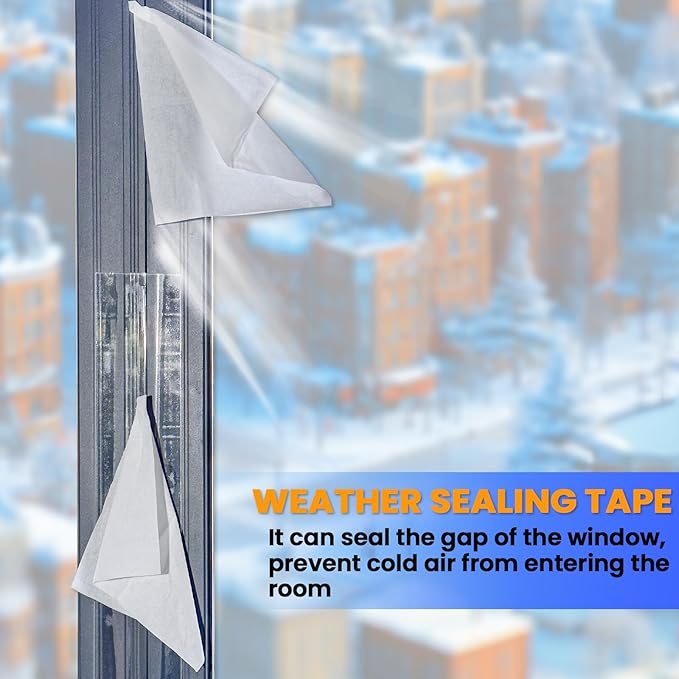 Transparent Window Weather Sealing Tape 3 Inch x 33 FT Clear Window Insulation Sealing Tape No Residue Sealing Film Tape
