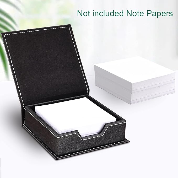 KINGFOM 5 PCS/SET Pu Leather Desk Organizer File Holder Accessories, Magazine Storage Rack+Desktop Pen&Pencil Holder+Tissue Box Cover+Leather Jewelry Accessories Tray