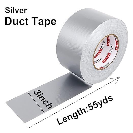 JIALAI HOME Wide Duct Tape 3 inch, Industrial Grade Silver (Gray) Tape 3 inches x 55 Yards (164 ft), 9 Mil Heavy-Duty, Waterproof, UV Resistant for Crafts & Home Improvement