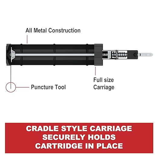 Albion Engineering H10XD Viper Line Manual Barrel Cartridge Caulking Gun with Hex Rod, No Drip, 1/10 Gallon (10 oz), 10:1 Drive