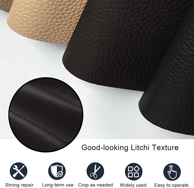 Leather Repair Patch Tape,16x63 inch Self Adhesive Leather Patches for Furniture,Vinyl Leather Repair Kit for Couches,Car Seats,Sofas,Office Chairs,Coffee