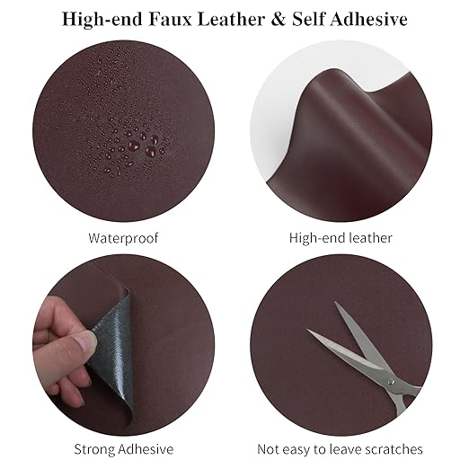 BSZHTECH Leather Repair Tape Self-Adhesive Leather Repair Patch for Couch Furniture Sofas Car Seats Advanced PU Vinyl Leather Repair Kit(Coffee, 23.6X79 inch)