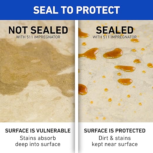 Miracle Sealants 511 Impregnator Advanced Penetrating Sealer for Countertops, Stone, Tile & Grout, Quart