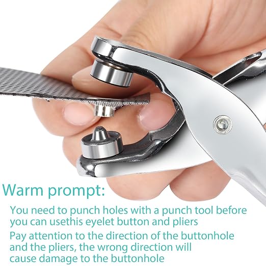 Mudder 301 Pcs Grommet Eyelet Pliers Tool Kit, Fabric Leather Hole Eyelets and Grommets Punch Pliers with 300 Metal Eyelets for Belt Shoes Cloths(1/4 Inch,Silver)