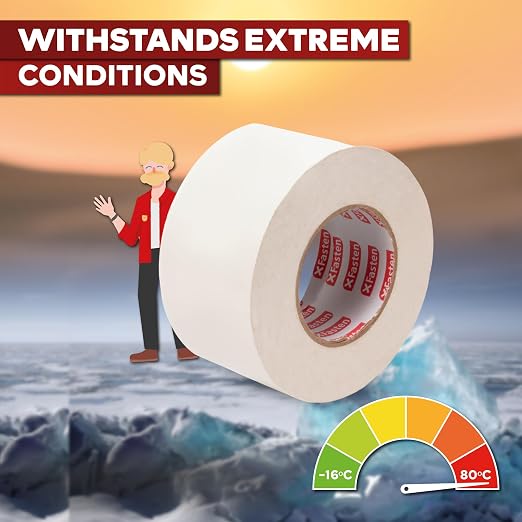 XFasten Super Strong Duct Tape, White, 3" x 30 Yards, Waterproof Duct Tape for Outdoor, Indoor, School and Industrial Use