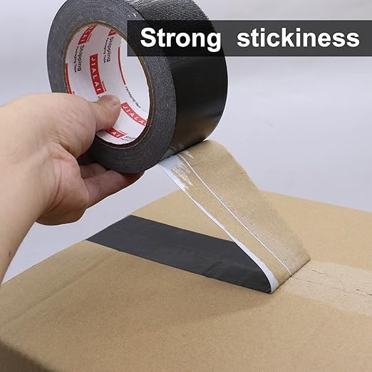 JIALAI HOME Black Heavy Duty Duct Tape, 2 inches x 30 Yards - 5 Pack, 8.27 mil Thickness, Strong, Flexible, No Residue, All-Weather and Tear by Hand - Bulk Value for Repairs