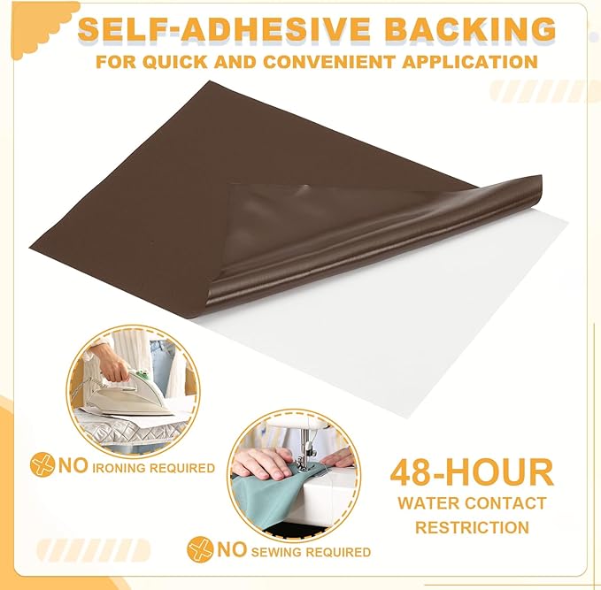 PATIKIL Nylon Repair Patch 8 x 6 Inch, 6pcs Self-Adhesive Down Jacket Repair Patches Waterproof Fabric Repairing Tape for Tents Sleeping Bag Outdoor Camping Gear, Dark Brown