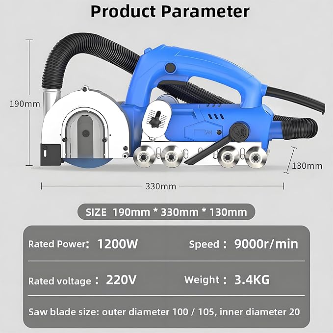 Electric Grout Removal Tool, Tile Grout Remover Machine with 9000RPM & Diamond Blade for Cleaning Grout Between Tiles, Floor DIY Regrouting Tool 220V