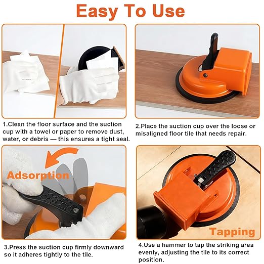 Floor Gap Fixer Tool, Heavy Duty Laminate Flooring Repair Tool with Enhanced Vacuum Suction Cup, Professional Plank Puller for Smooth Surface Wood Tile Hardwood Floor Gaps