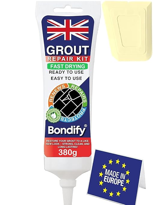 Waterproof Cream Grout Reviver Ready Mixed 13.4oz / 380g Fast Drying Extra Volume Waterproof Grout Repair Kit Cream Tile Grout for Patio, Shower, Bathroom, Window Quick Drying Gap Filler