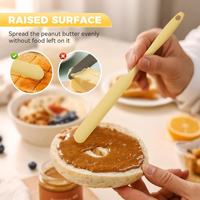 4 Pcs Silicone Jar Spatula Set, Sourdough Spurtle, Jar Scraper, Long Handle Thin Spatulas, Perfect for Jars, Bottles, Containers, Mixing, Scraping, Spreading Jam, Cake Icing and Sourdough Tools. (4)