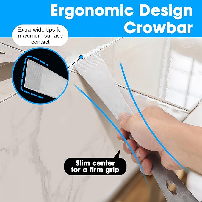 3-In-1 Pry Bar, 10 Inch Premium Crowbar with Nail Puller for Prying, Scraping, Lifting, Pulling, Heavy Duty Stainless Steel Pry Bars for Home Remolding, Woodworking, Beekeeping