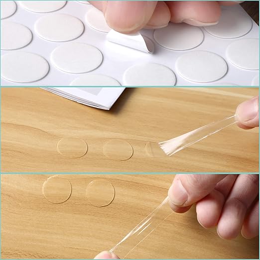 JANYUN 280Pcs Sticky Dot Stickers Clear Putty Sticky Tack for Decoration | 20mm Removable Sticky Tack Putty, No Trace Waterproof Transparent Poster Tape for Wall Decor Photos Party Balloons Crafts