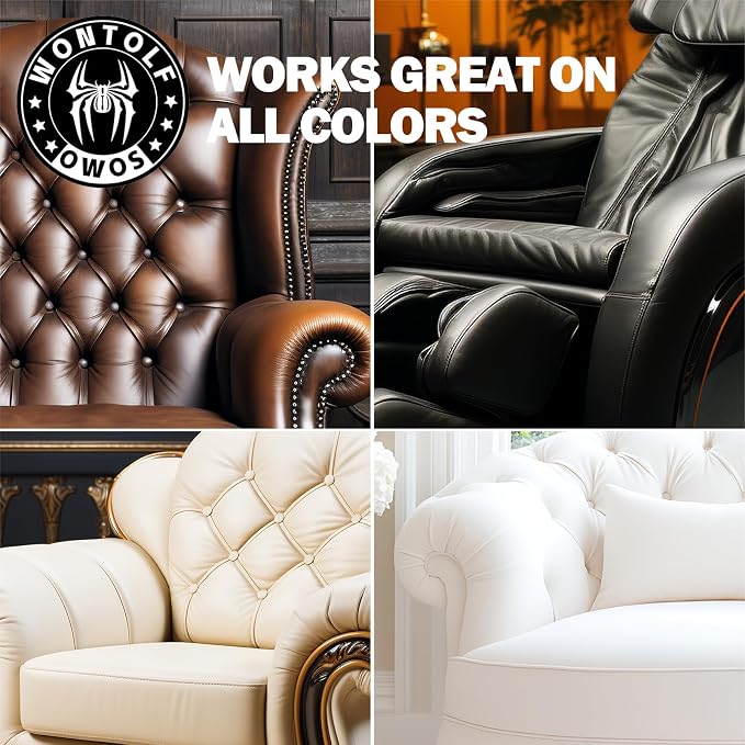 Wontolf Leather Cleaner and Conditioner Non-Toxic Gentle Total Interior Cleaner Car Wash Kit, Leather Boot Care Kit, Safe for Use on Car Interiors, Leather Apparel, Furniture, Sofa, Shoes, Bags